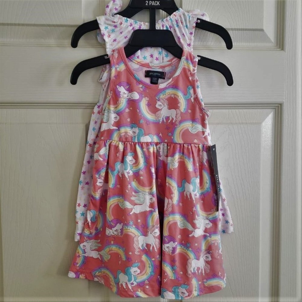 👗Picapino - Infant Girls 2pk Dresses - Sleeveless